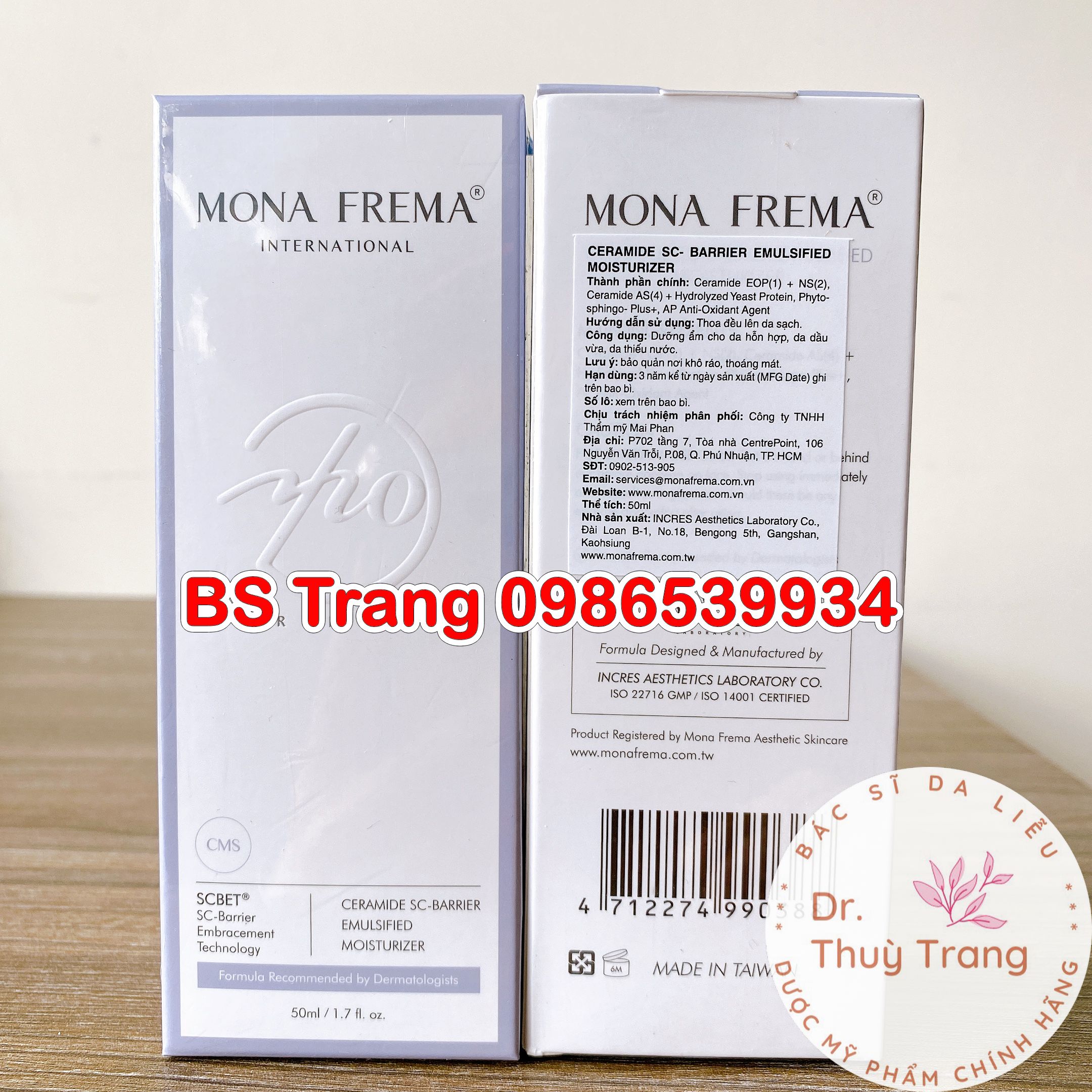 Tinh chất dưỡng ẩm cho da nhạy cảm Mona Frema CMS Moisturizer - 50ml