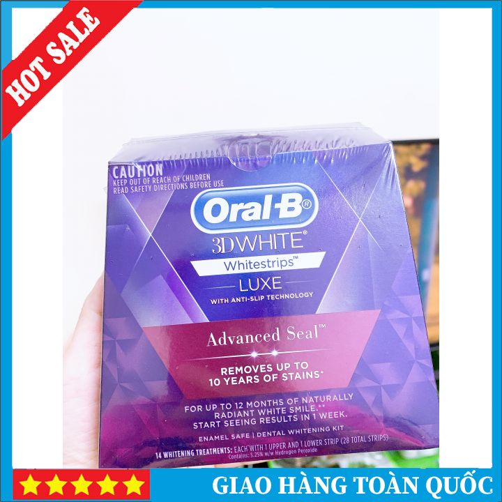 Miếng dán tẩy trắng răng Oral-B 3D White 28 miếng