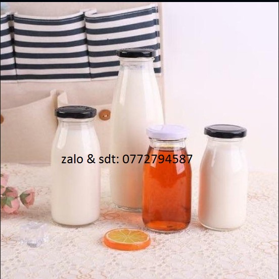 Chai thủy tinh đựng sữa, mật ong 1000ml (1 lít)