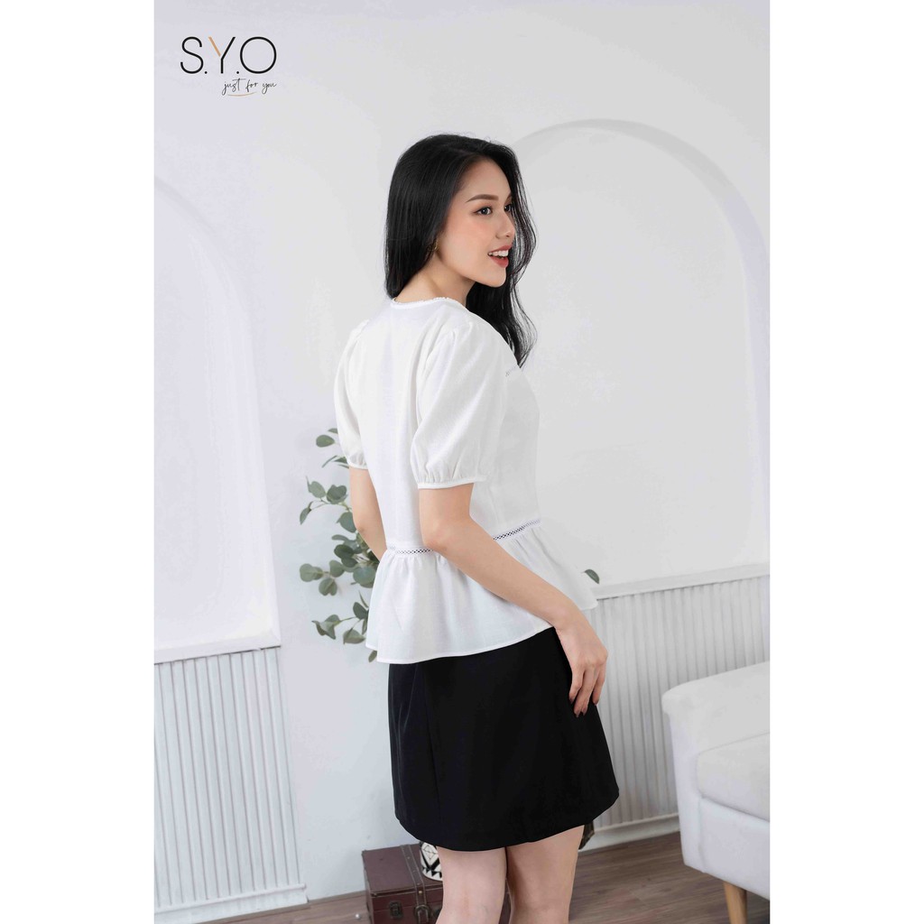 Áo Đũi Peplum Phối Ren A2010-21