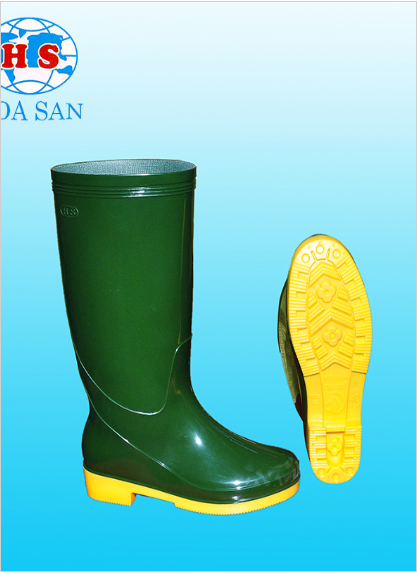 (Ủng nữ) Ủng lao động màu xanh Hoa San size 37-42 đế vàng cứng, ủng 06 BĐ nữ, ủng làm vườn, ủng lội nước đế vàng Hoa San