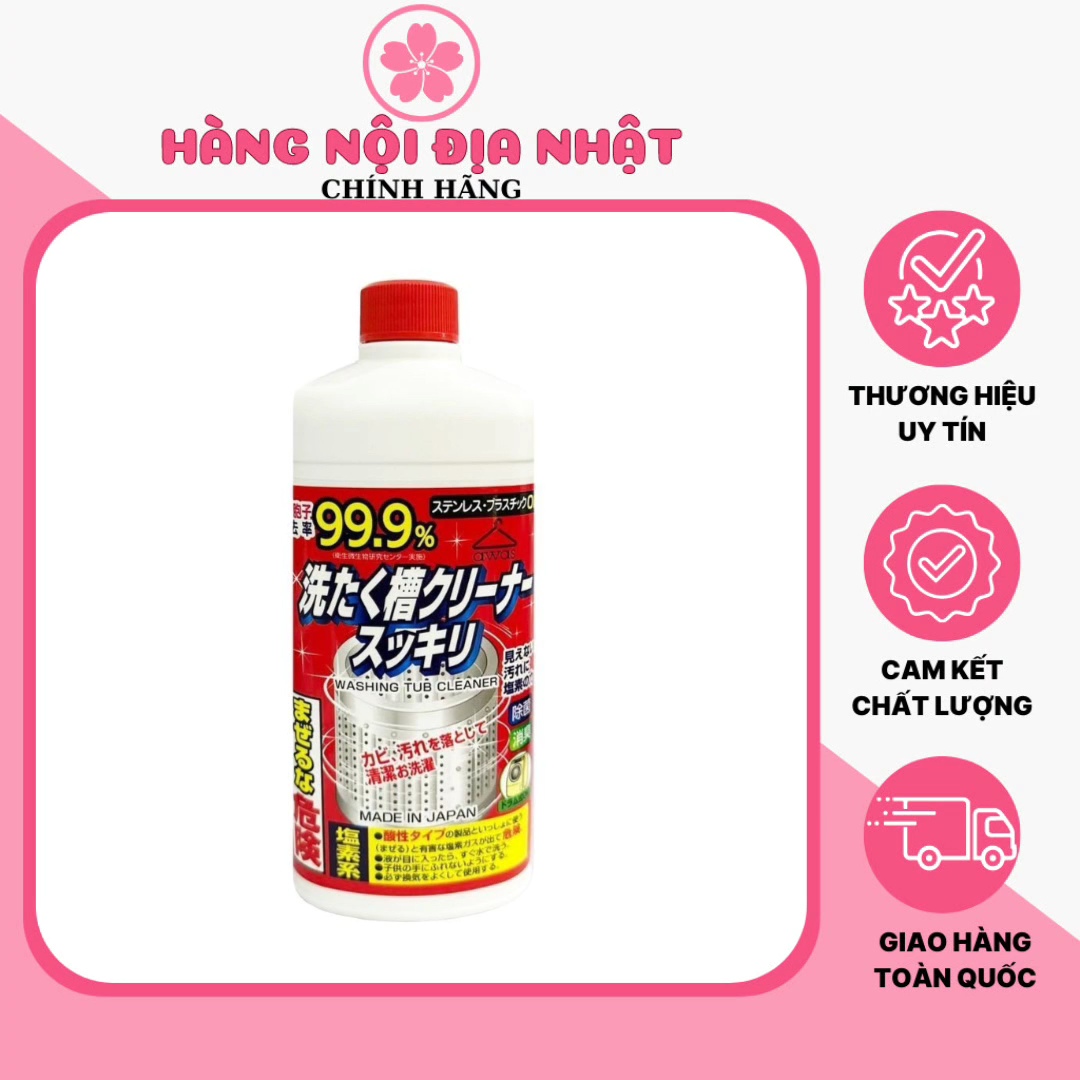 Nước tẩy vệ sinh lồng máy giặt sạch 99.9% rocket nội địa nhật bản