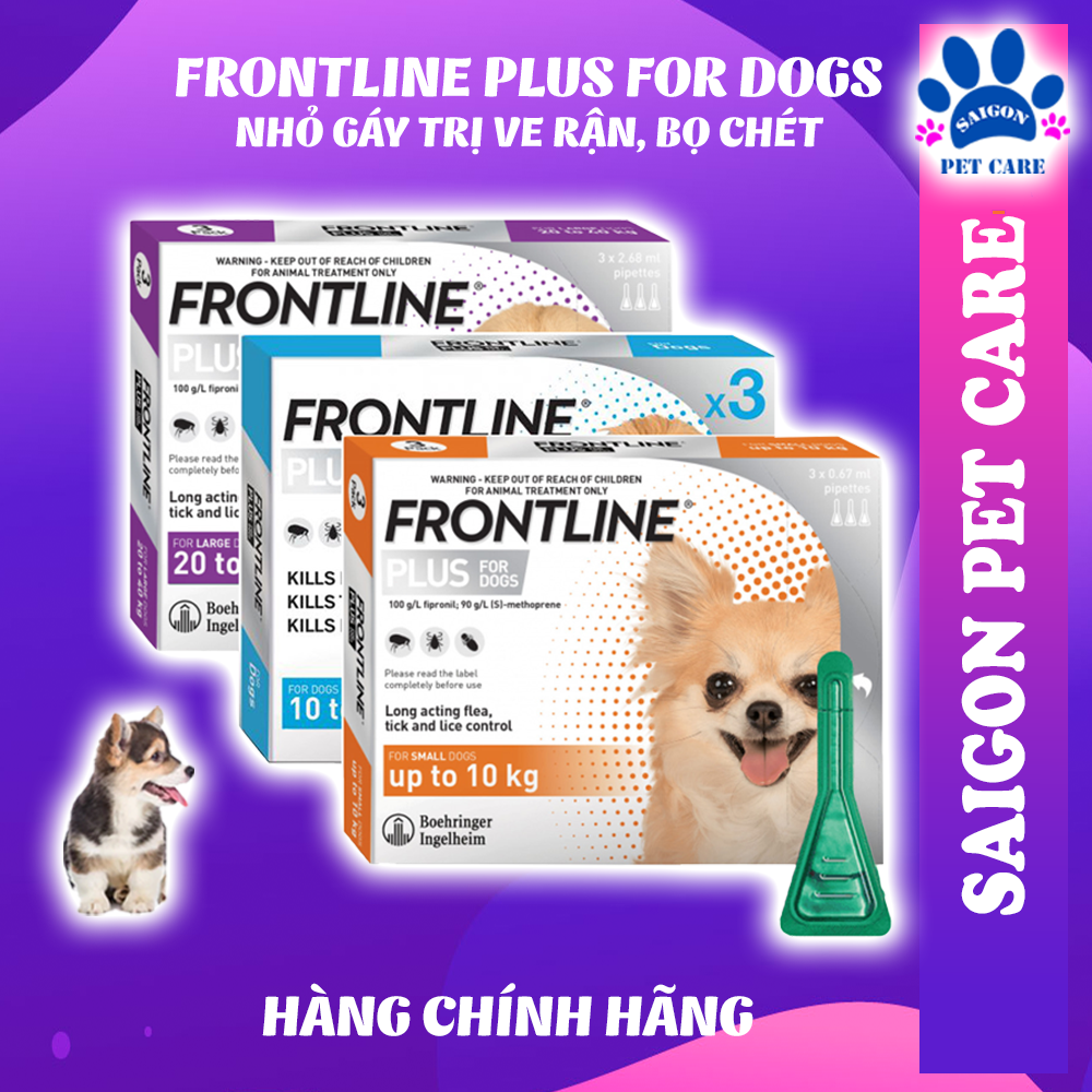 Nhỏ gáy trị ve rận, bọ chét Frontline Plus cho chó (1 ống)