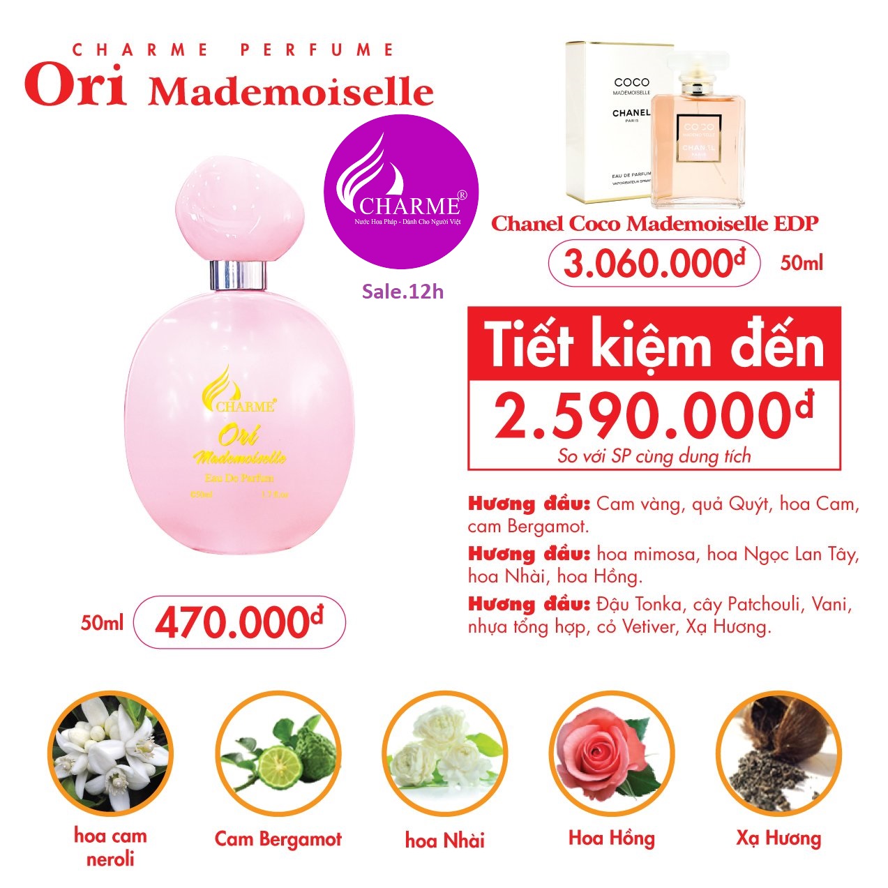 Nước Hoa Charme_Ori_Madmoiselle 50ml - 100ml