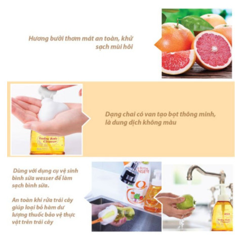 {CHÍNH HÃNG, Mẫu mới} - Nước Rửa Bình Sữa Kháng Khuẩn 500ML Wesser (DẠNG BỊCH)