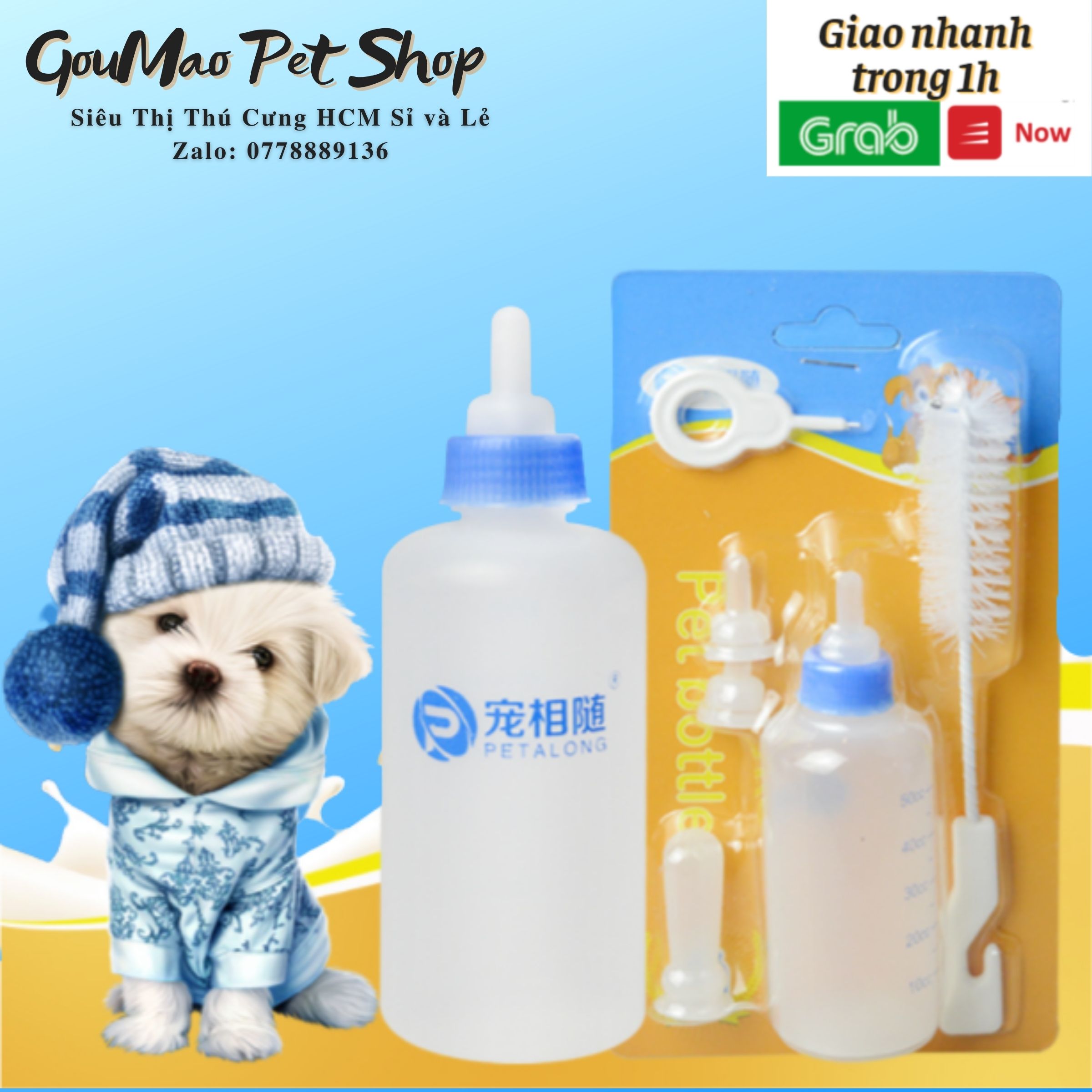 Bình sữa cho chó con, mèo con