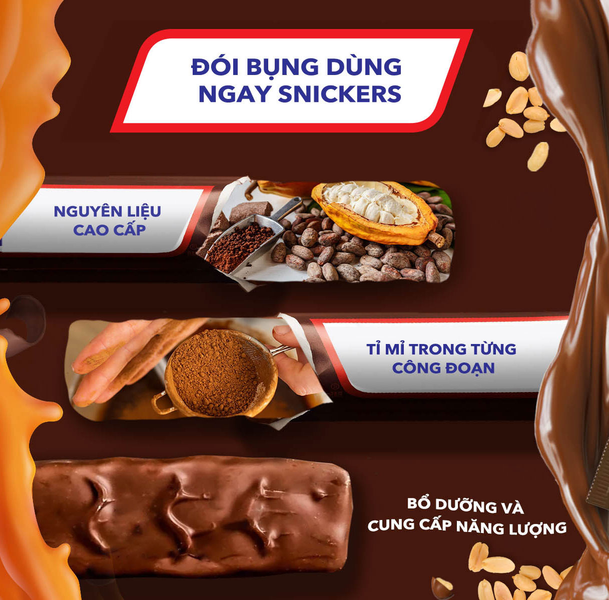 Kẹo Sô Cô La Snickers thanh 51g