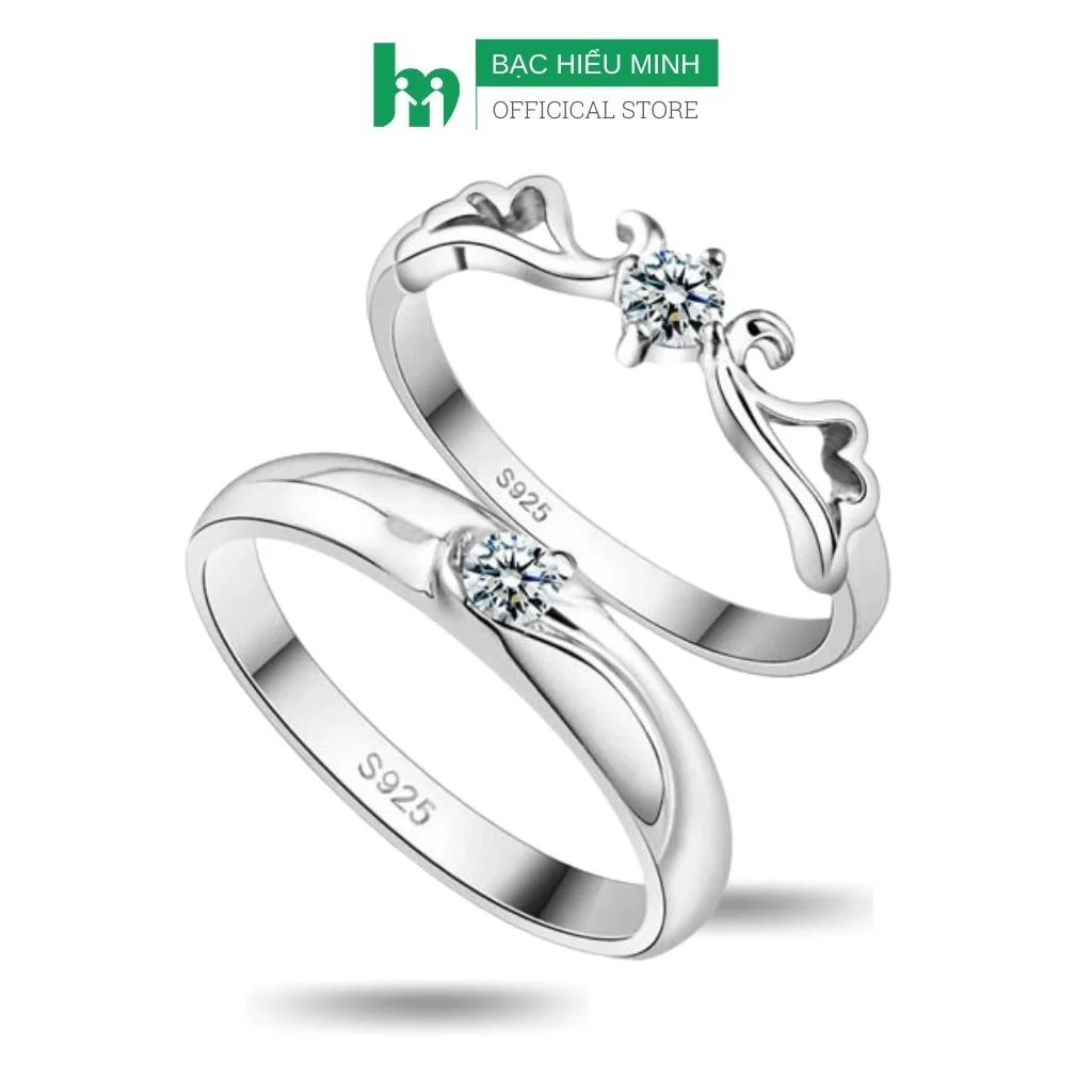 Nhẫn đôi Bạc Hiểu Minh nc035 vua nữ hoàng