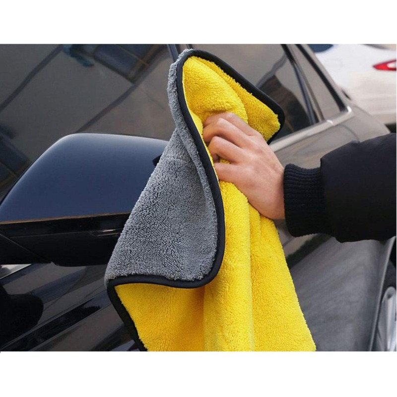 Khăn lau vàng xám microfiber cho ô tô, xe hơi, xe máy B609 - 30x30cm Vàng xám