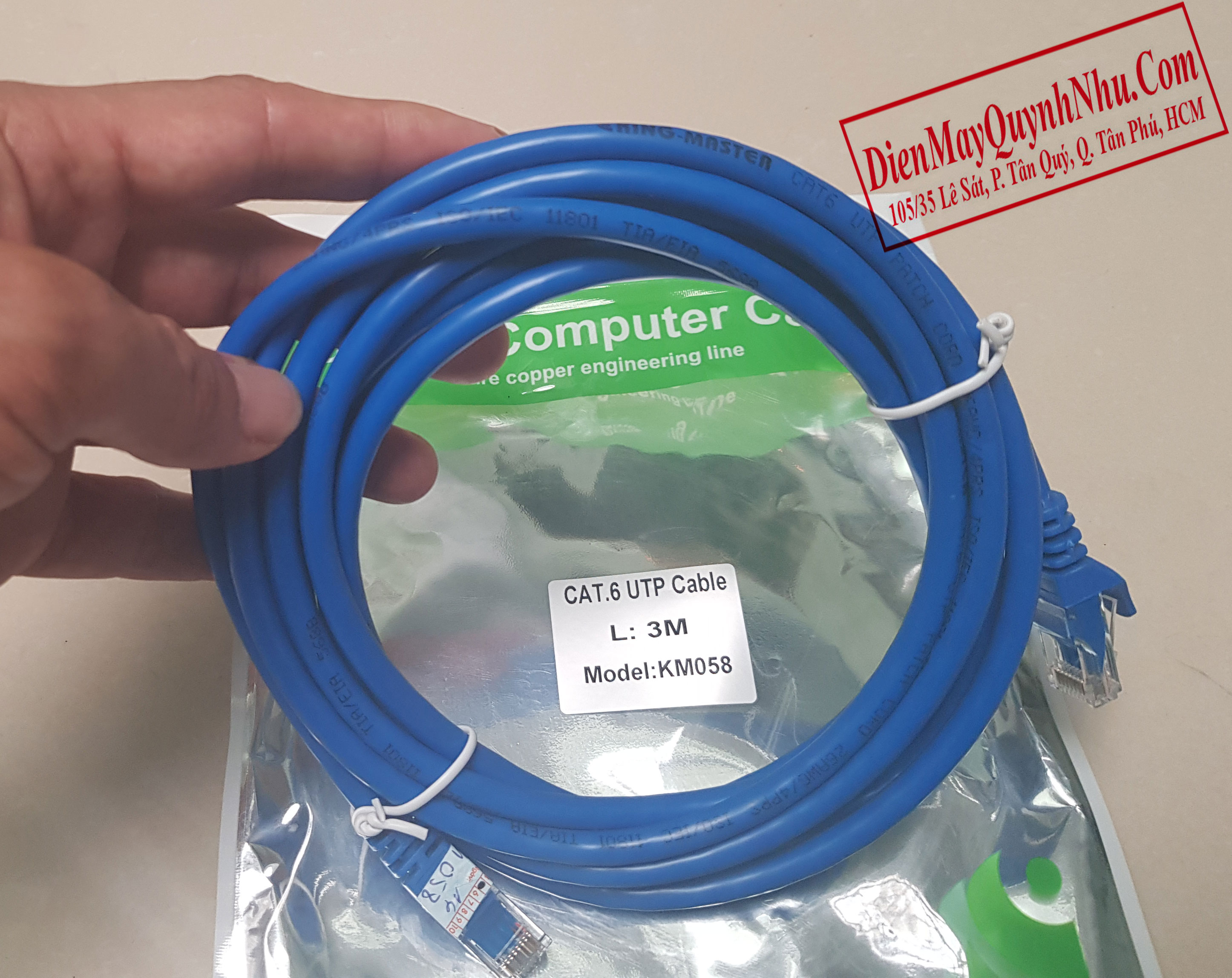 [HCM]DÂY MẠNG UTP CAT6 KINGMASTER BẤM SẴN 2 ĐẦU DÀI 3M