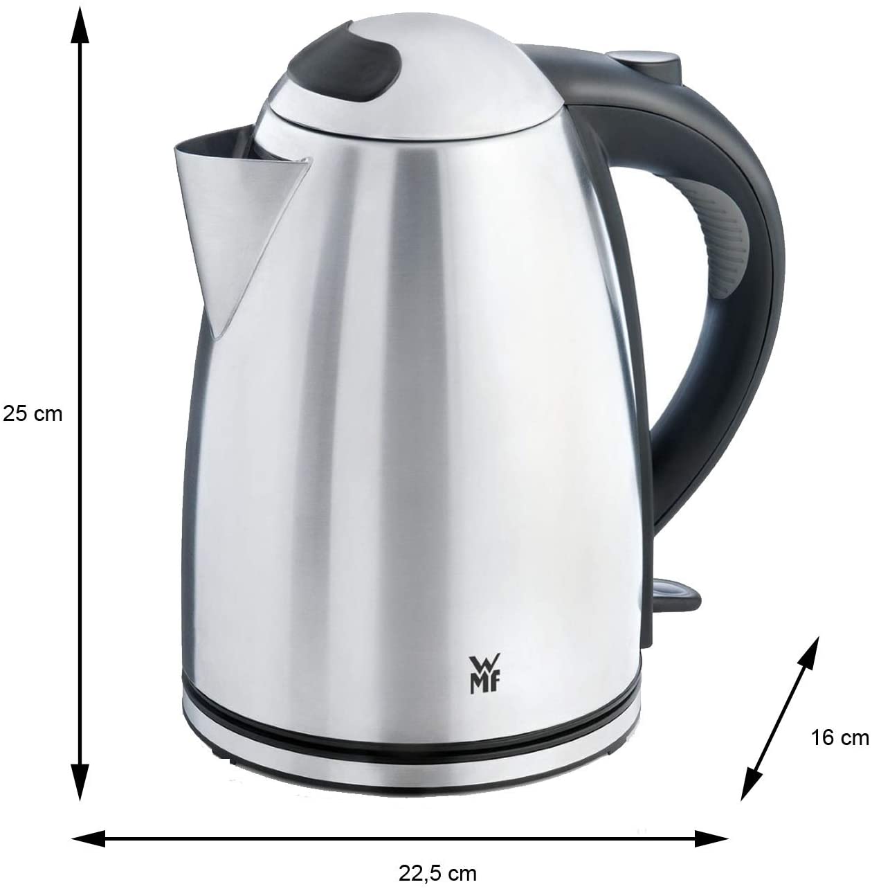 WMF Stelio kettle stainless steel, 1.7l, with filter, 2400W, wireless, illuminated water level indicator, lime water filter, cromargan matt [Energy Class A]