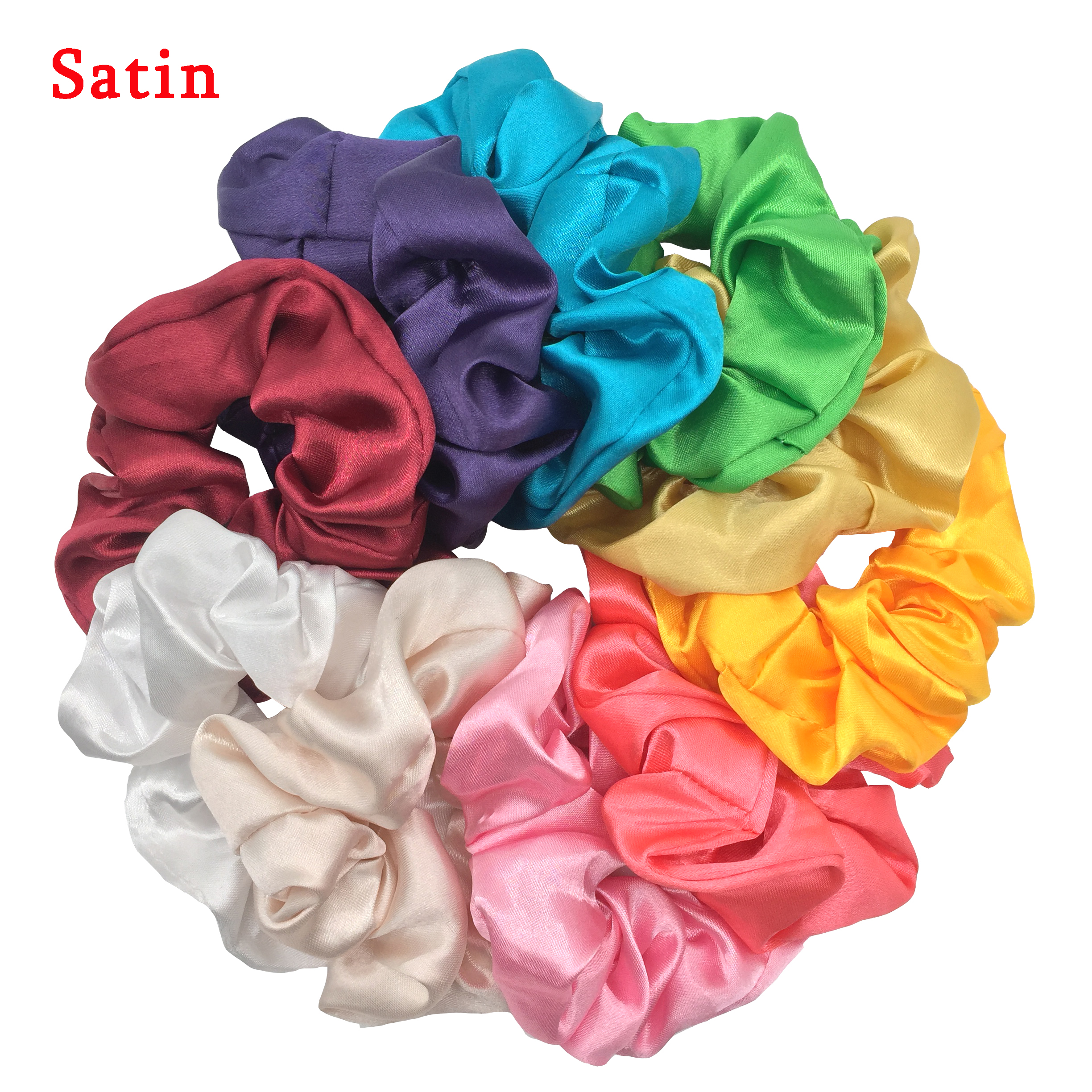 Cột Tóc Vải Dây Buộc Tóc Scrunchies Nhiều Màu Satin