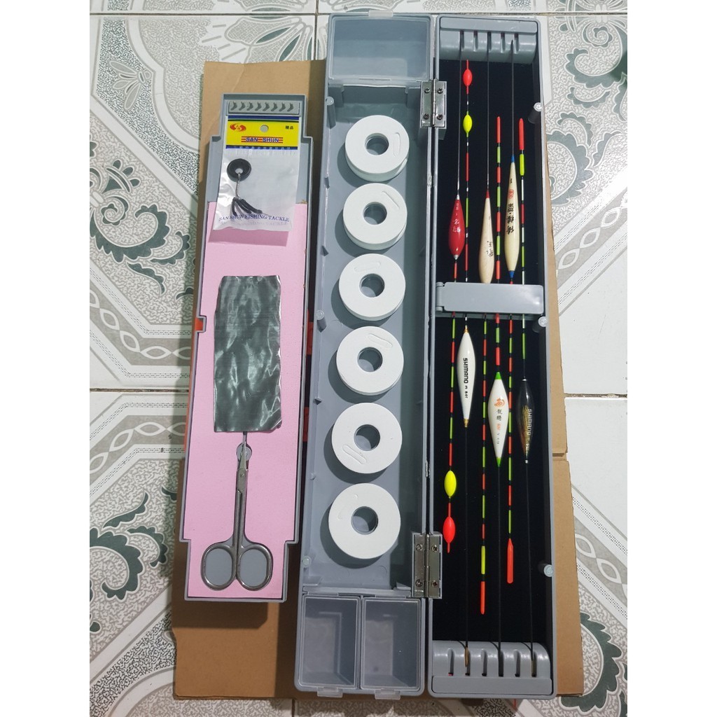 combo hộp đựng phao câu cá_ Hộp xám