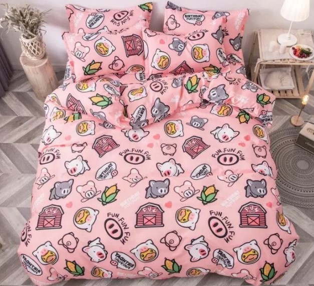 Bộ ga và 2 vỏ gối Cotton Poly Mẫu DOREMON ĐÁNH ĐÀN