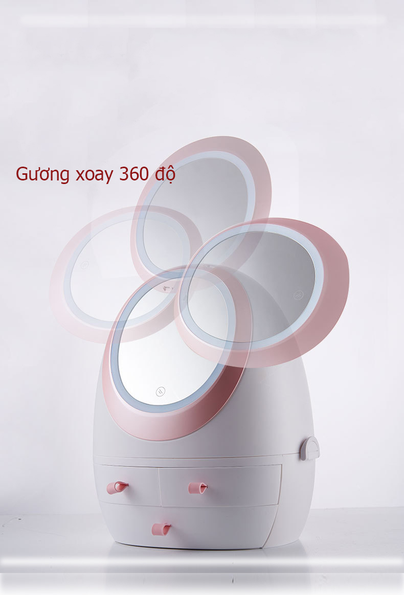 HỘP MỸ PHẨM DI ĐỘNG CÓ GƯƠNG