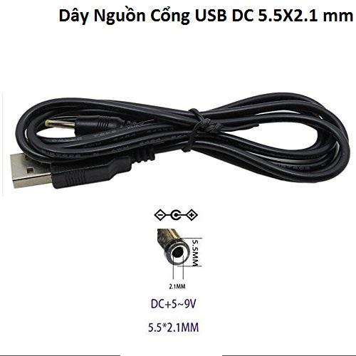 Dây USB Ra Đầu DC 5.5X2.1mm