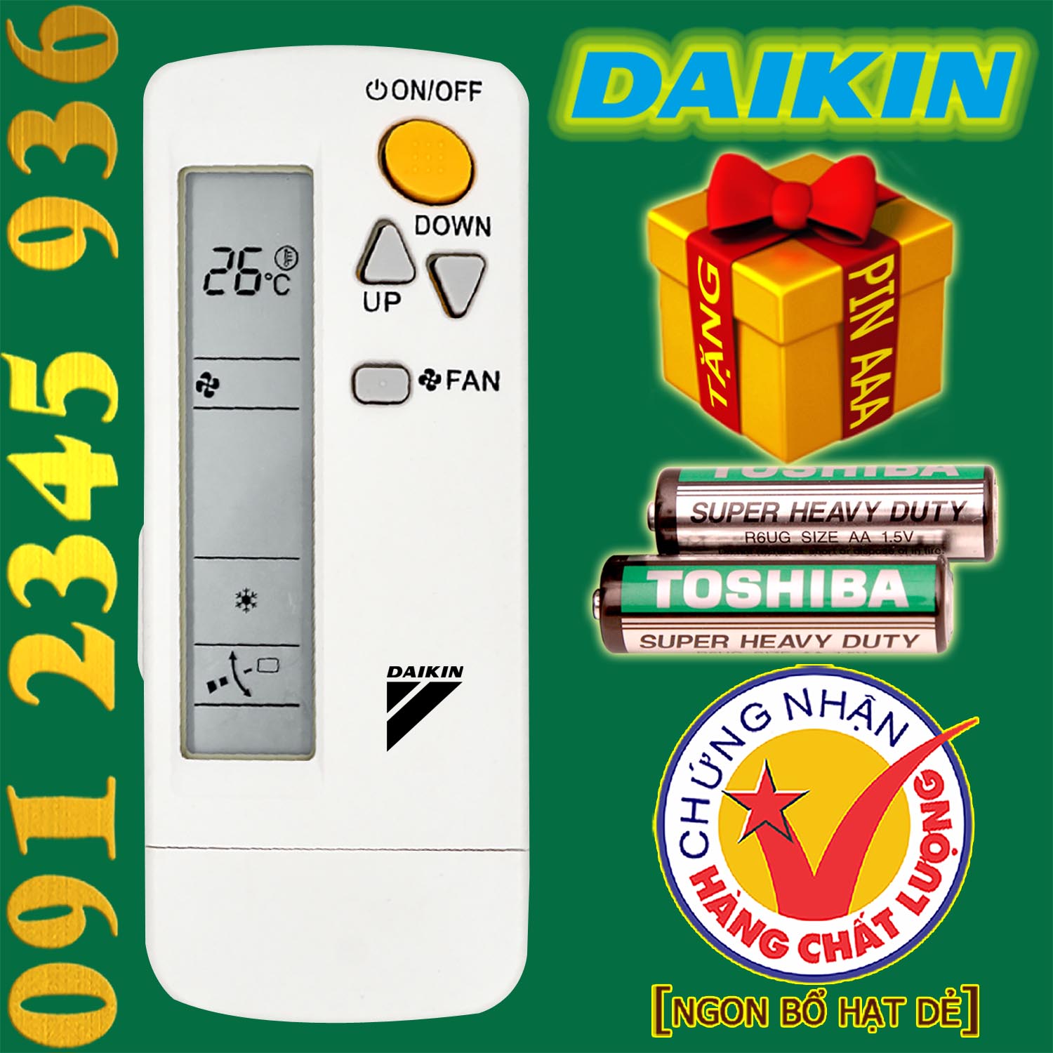Điều khiển daikin cho điều hòa âm trần.