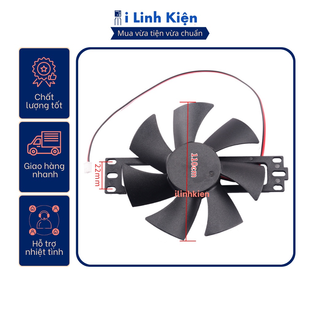 Quạt bếp từ bếp hồng ngoại 18V 12V tản nhiệt cho IGBT sải cánh 11cm chất lượng cao ilinhkien