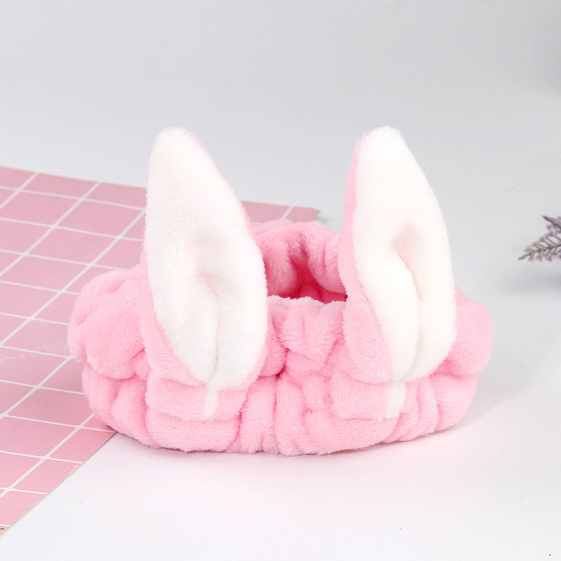 Bờm tóc rửa mặt tai thỏ, Băng đô rửa mặt cute