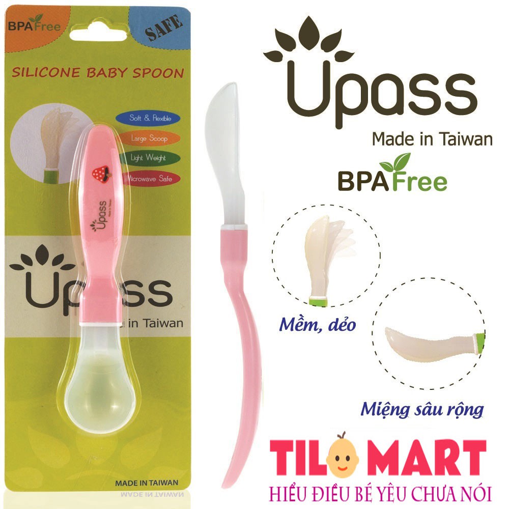 [HCM]Thìa ăn dặm silicon siêu mềm UPASS (Cán ngắn/ Cán dài)