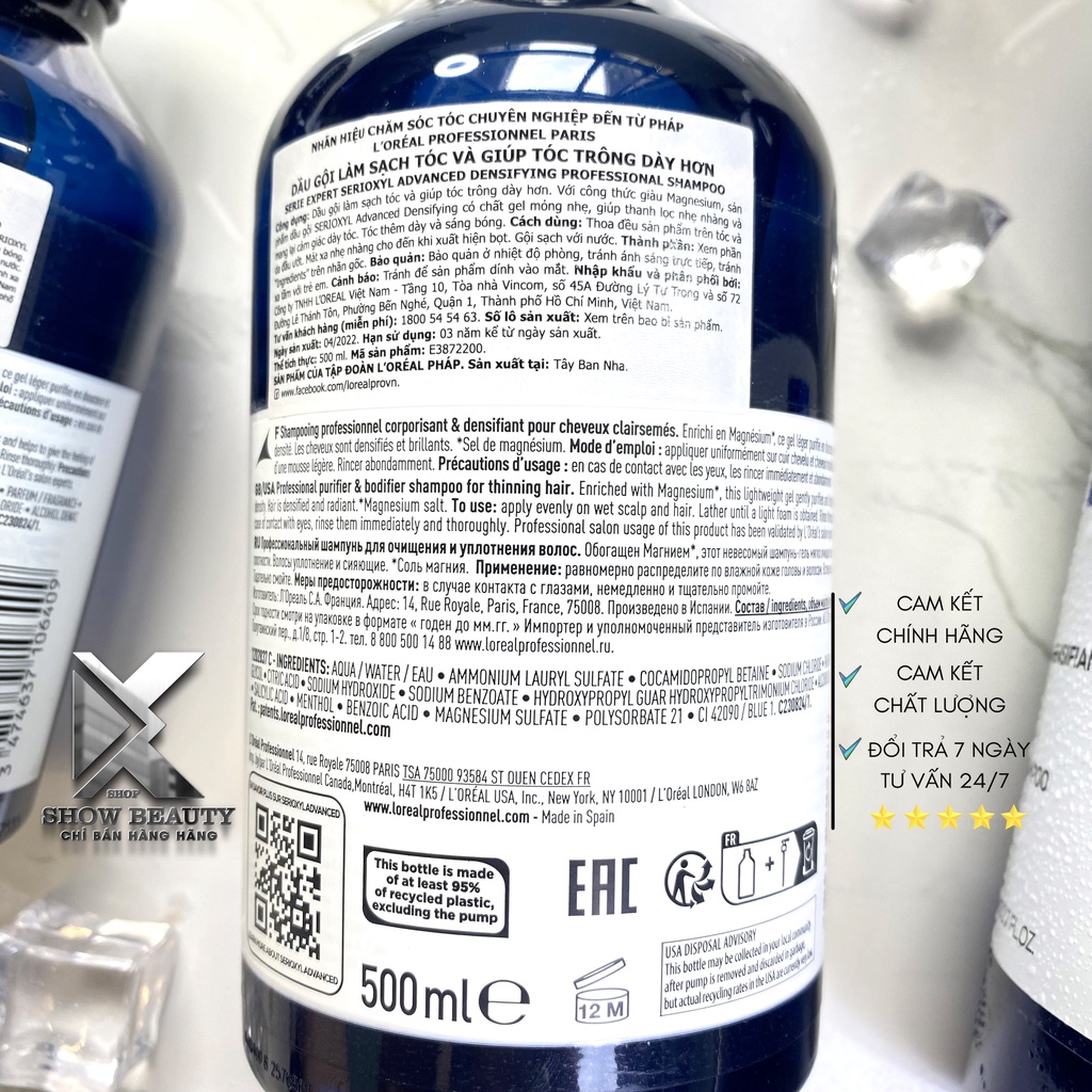 Dầu Gội Làm Dày Tóc, Giúp Kích Thích Mọc Tóc Serioxyl - Loreal Professionnel