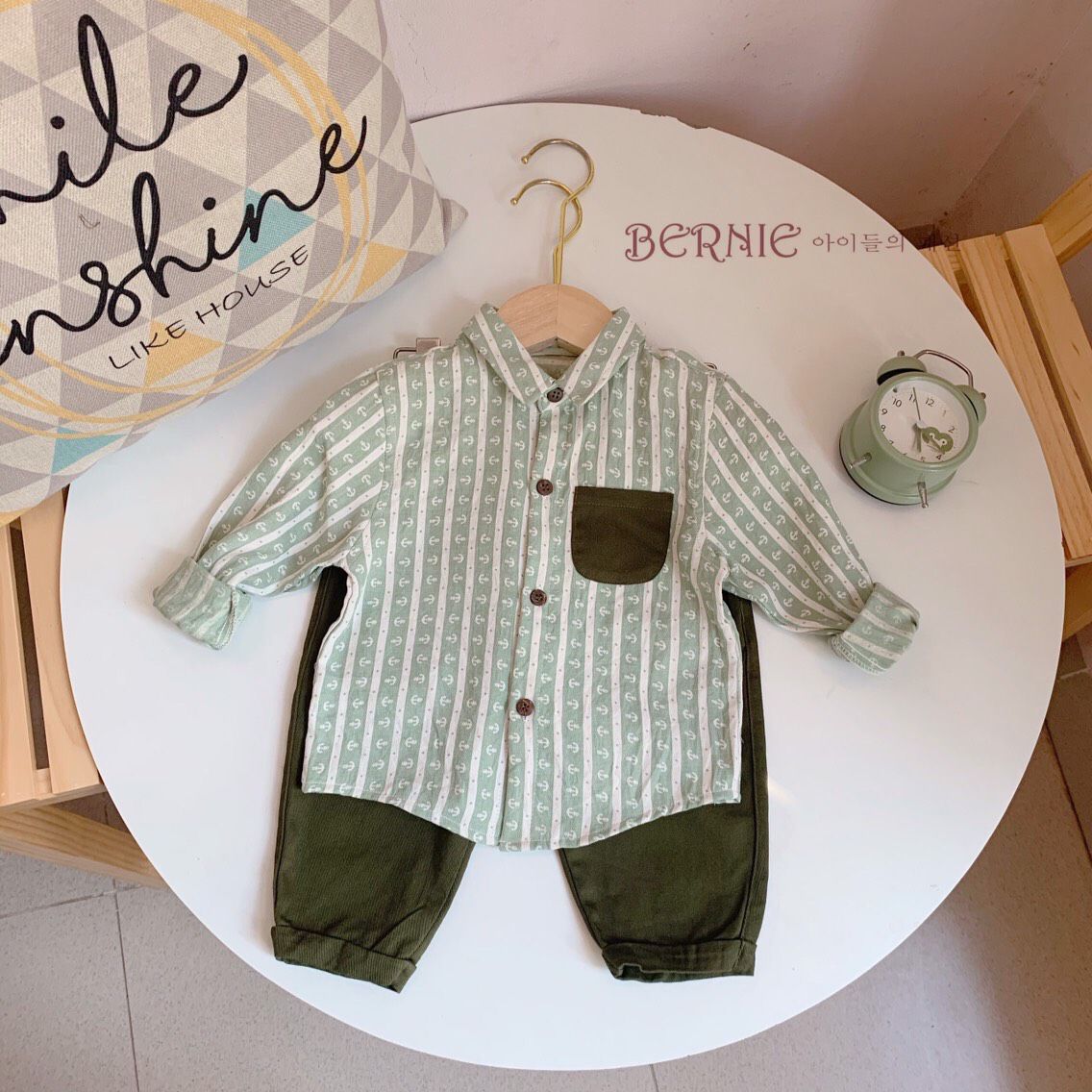 Set áo sơ mi, quần dài bé trai