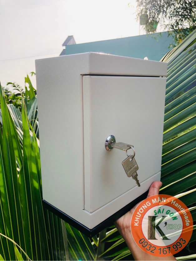 LOẠI 1 - Tủ Tiết Kiệm KHÓA CHÌA (Màu Trắng Kem SIZE LỚN)