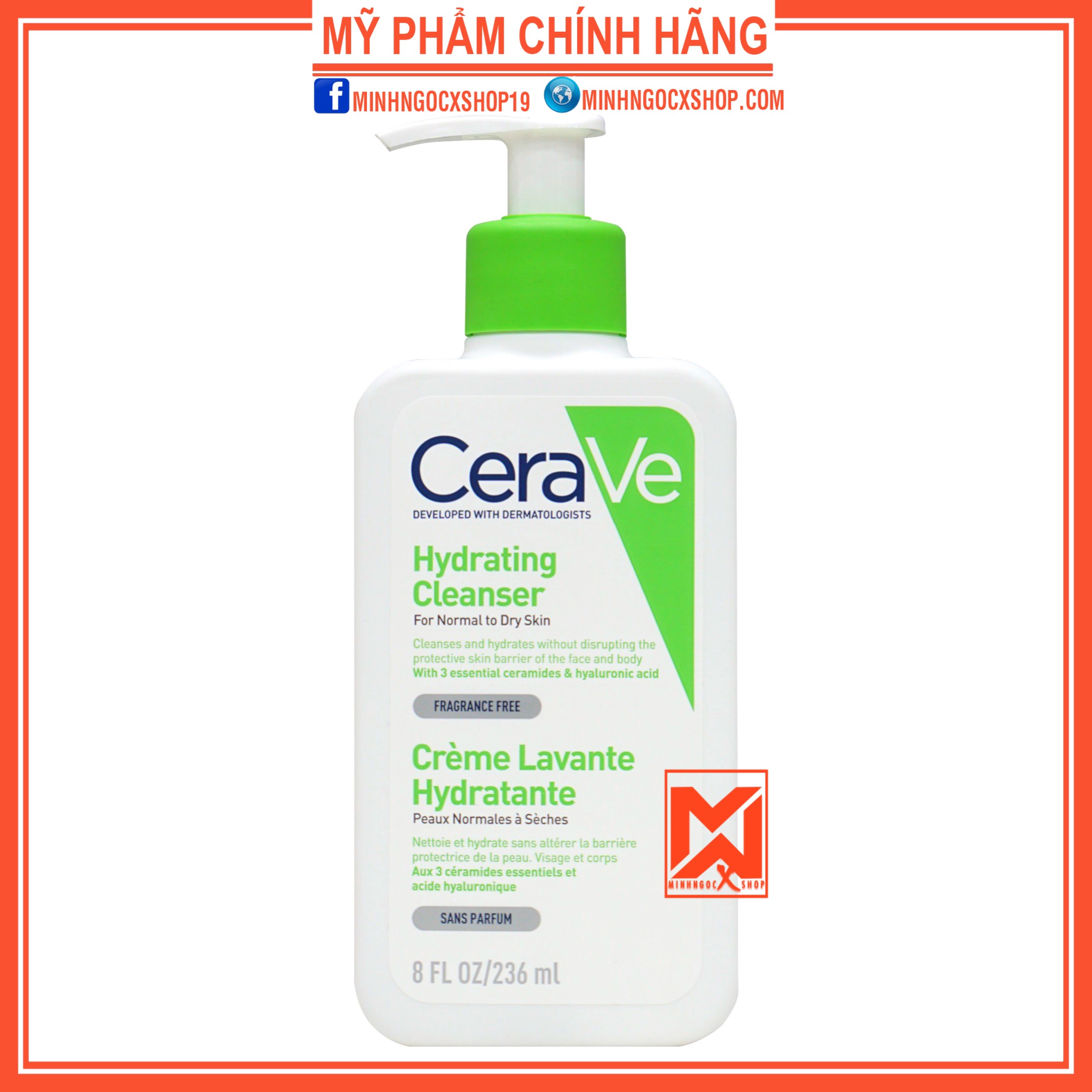 SỮA RỬA MẶT CHO DA KHÔ CERAVE HYDRATING CLEANSER 273ML
