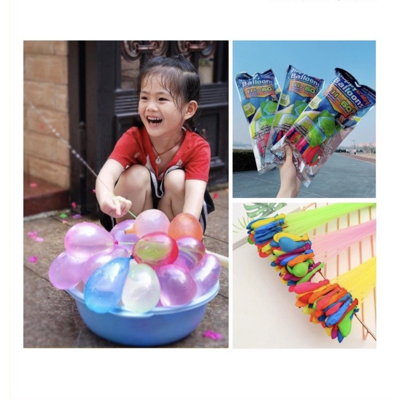 Set đồ chơi bóng nước chùm 111 quả, trò chơi ném bong bóng nước