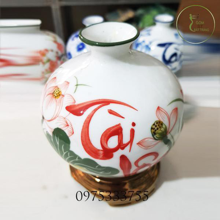 Bình Hút Tài Lộc Gốm Sứ Bát Tràng