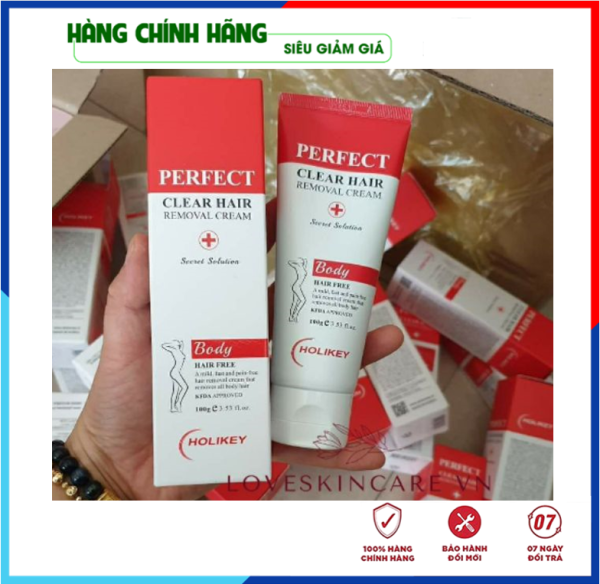 [Tẩy Sạch 100% - Hàng Nhập Khẩu] Kem tẩy lông - Tẩy lông Holikey Perfect Clear Hair Removal Cream Hàn Quốc 100ml cao cấp