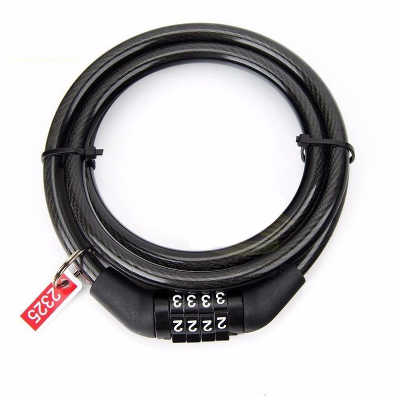KHÓA DÂY 4 SỐ CHỐNG TRỘM XE ĐẠP, XE MÁY [SỐ CỐ ĐỊNH]