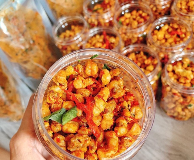 Combo Bắp rim sate mix khô bò lá chanh + cơm cháy tép khô gà lá chanh siêu ngon