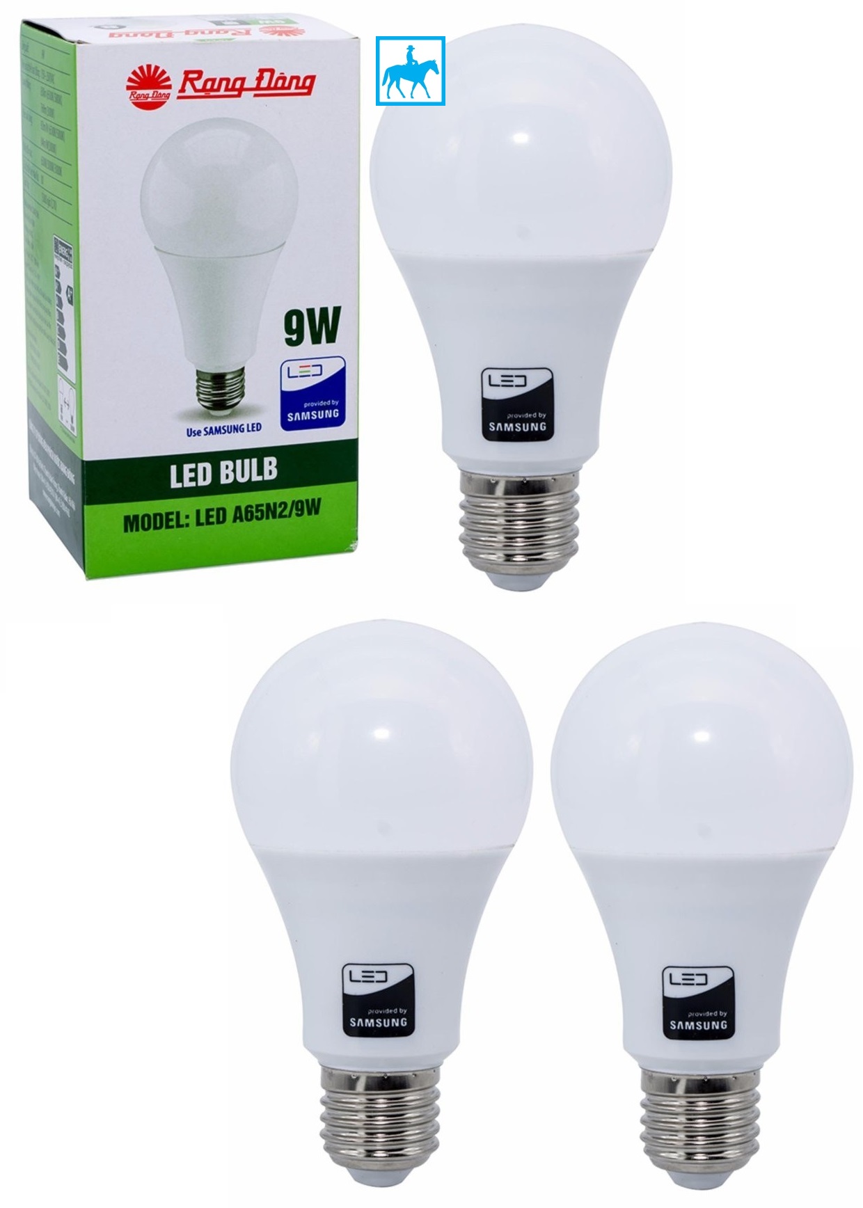 Bộ 3 Bóng đèn LED Bulb 9W Rạng Đông Điện Quang E27 ChipLed