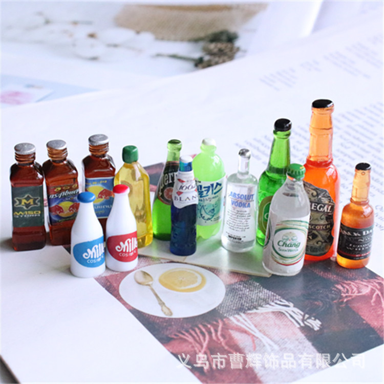 Mô hình chai mini trang trí, charm chai nước các loại, DIY làm đồ handmade