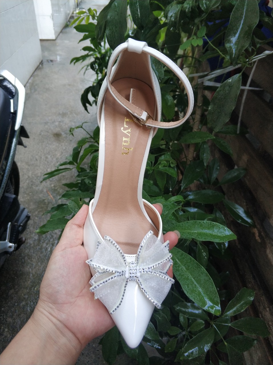 Giày cao gót cao cấp đính nơ 9cm - 11cm