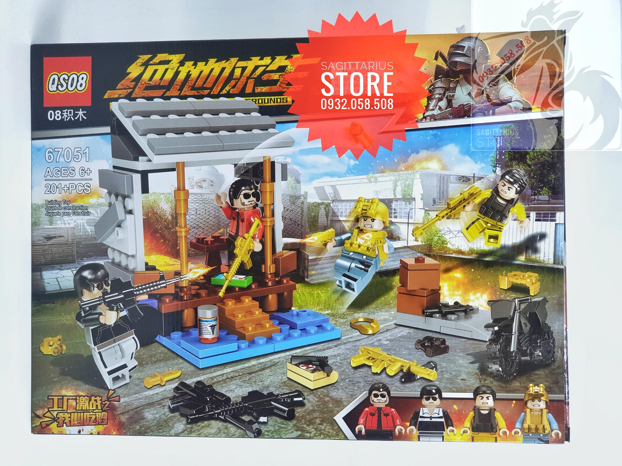 Bộ lego pubg trận chiến cuối cùng qs08-67051 lắp ráp trại quân đội