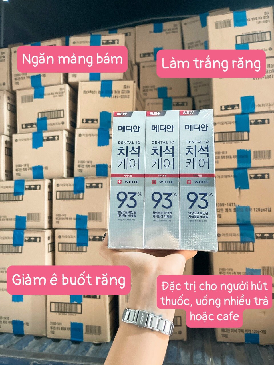 Combo 4 Kem Đánh Trắng Răng MEDIAN 93% Tooth-Paste 120gr