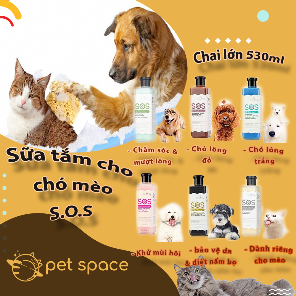 Dầu tắm gội cho chó mèo SOS 530ml