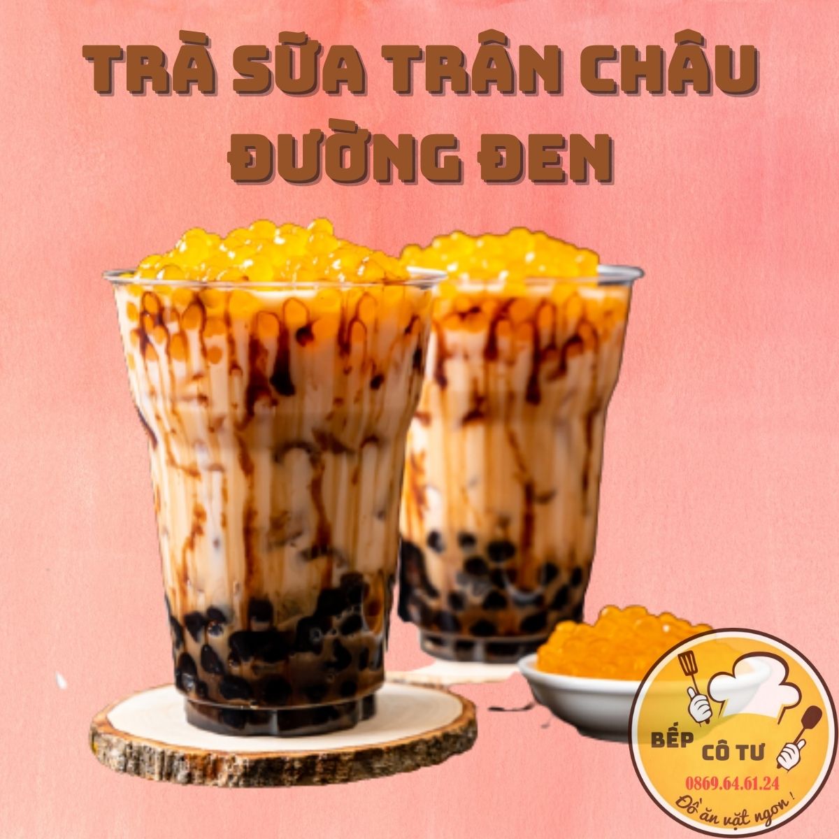 Combo Set TRÀ SỮA TRÂN CHÂU ĐƯỜNG ĐEN gia đình nấu được 10 ly Bếp Cô Tư