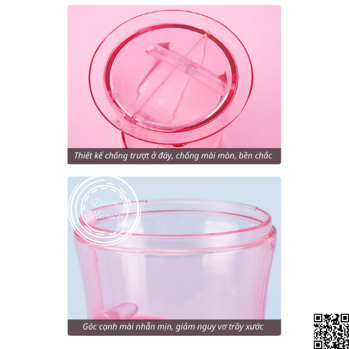Bộ đổ hạt/chén ăn tự động trong suốt Boer cho hamster (phù hợp với hạt ngũ cốc kích thước nhỏ)