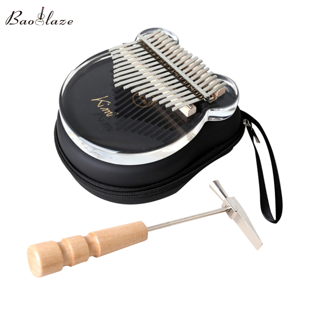 In Stock KIMI Kalimba Finger Thumb Piano Mbira Jari Jempol Kalimba 17 Key Piano Keyboard Instrument with Tuner Hammer Bag Perfect Gift for Friends Kids