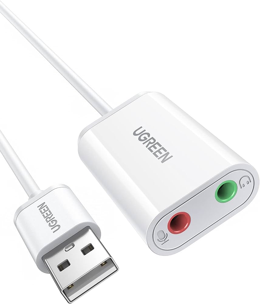 Cáp chuyển usb 2.0 sang jack 3.5mm cho mic và loa ugreen , usb sound