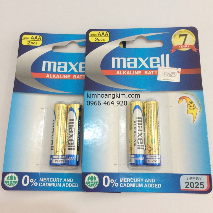 Pin AAA Maxell Alkaline, pin đũa Maxell 3A (1 vỉ 2 viên)