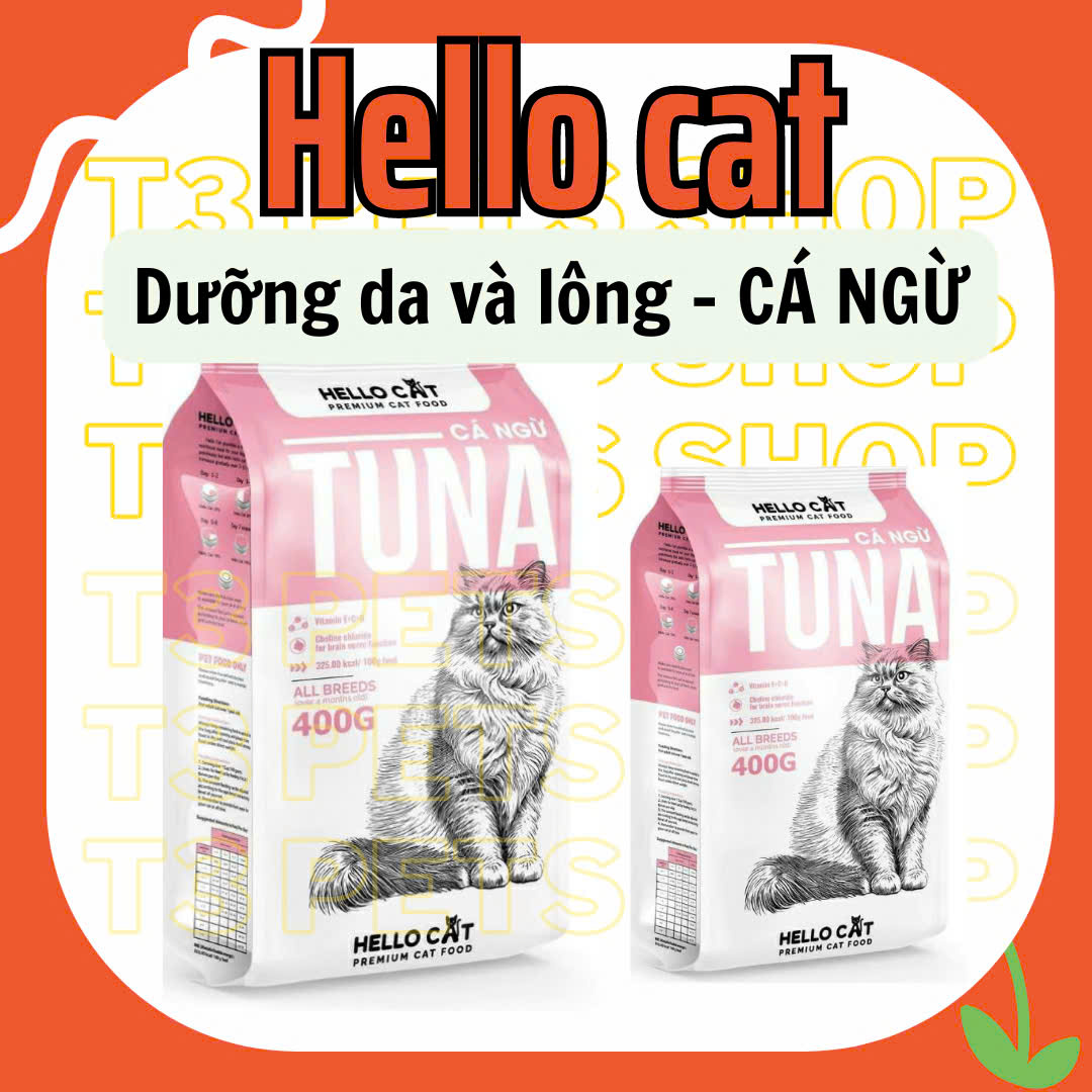thức ăn hạt vị cá ngừ Hello cat cho mọi loại mèo - T3 PETS SHOP