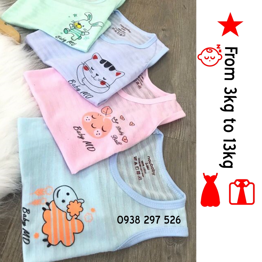[Ảnh thật] Combo 5 bộ cotton cho bé trai bé gái