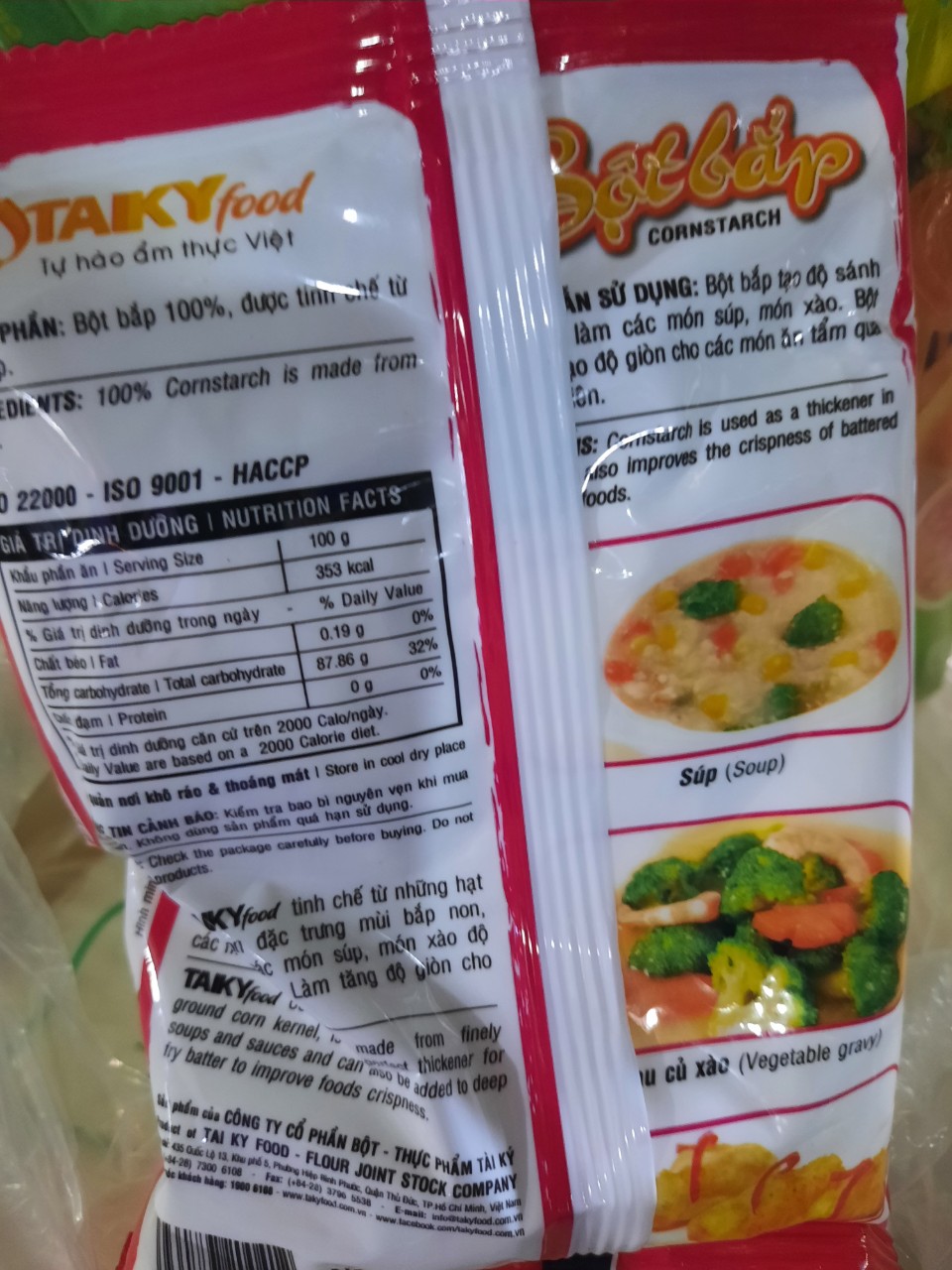 Tinh Bột bắp Thái Lan (400gram) và tinh bột bắp Tài ký 150gr
