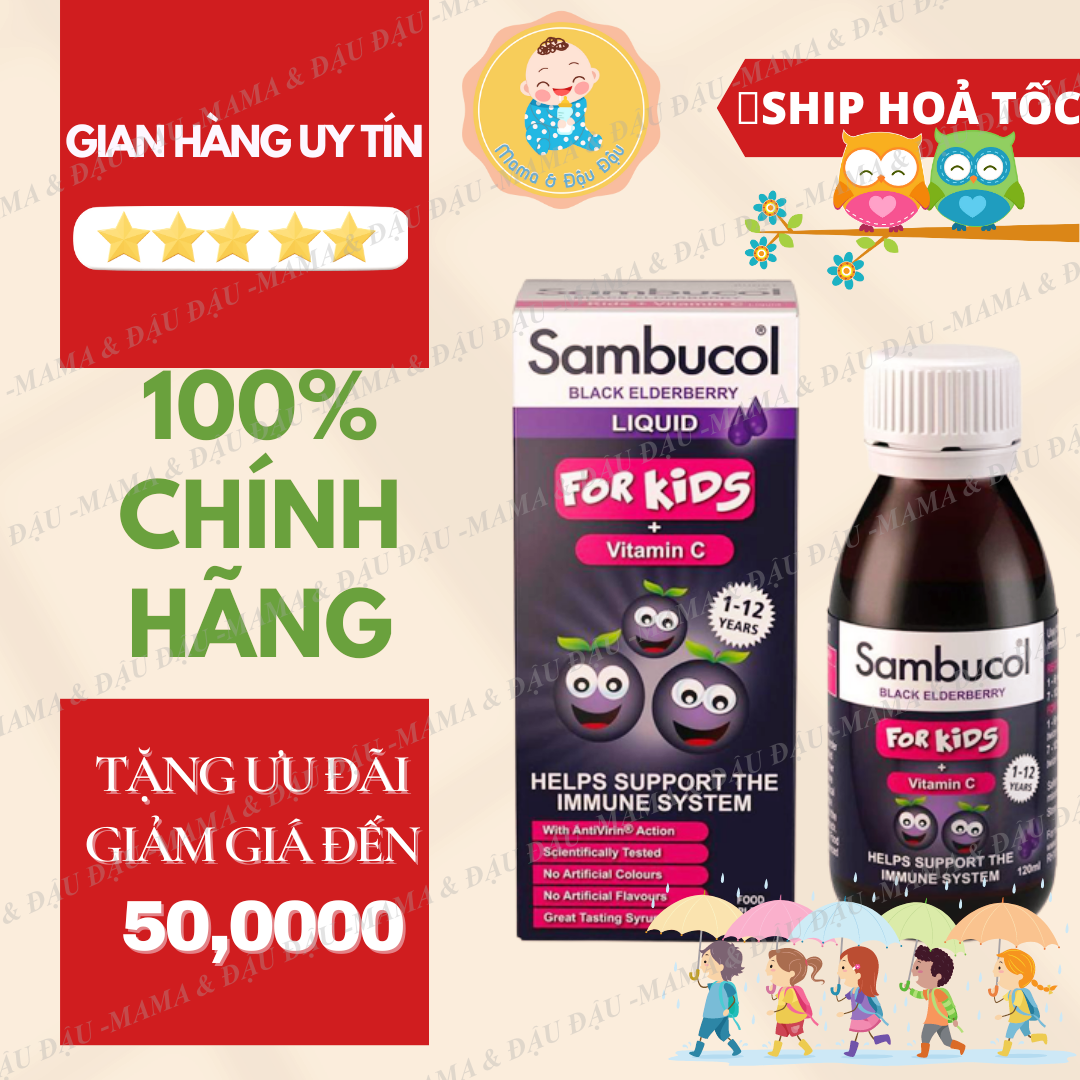 [CHÍNH HÃNG][ANH QUỐC] SIRO TĂNG ĐỀ KHÁNG SAMBUCOL GIÀU VITAMIN C & KẼM CHO BÉ KHOẺ MẠNH, ĐỀ KHÁNG CAO