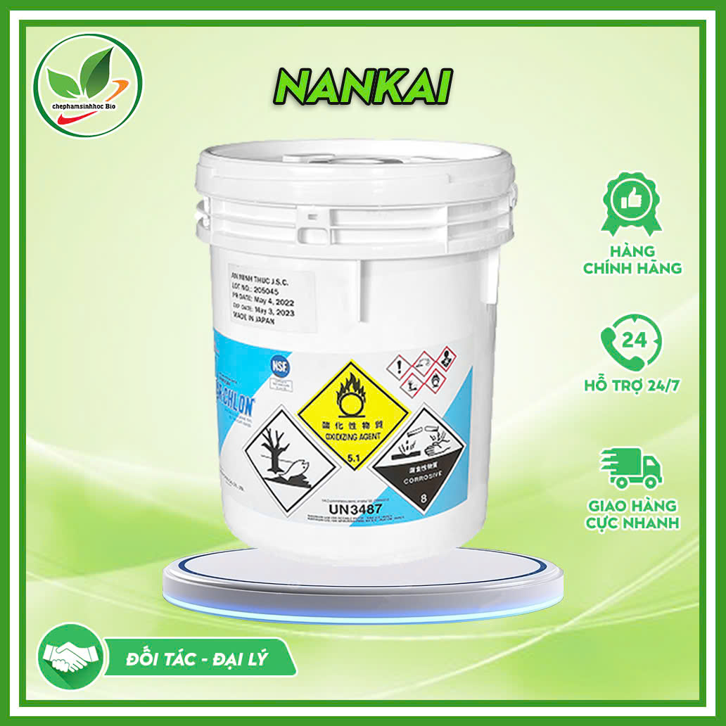 Bột khử khuẩn Clorin-Nhật. Hóa chất xử lý nước, khử khuẩn. Thùng 1kg