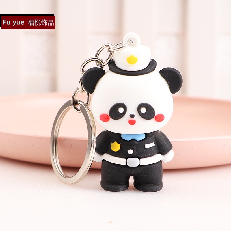 Móc khóa gấu đen trắng cute
